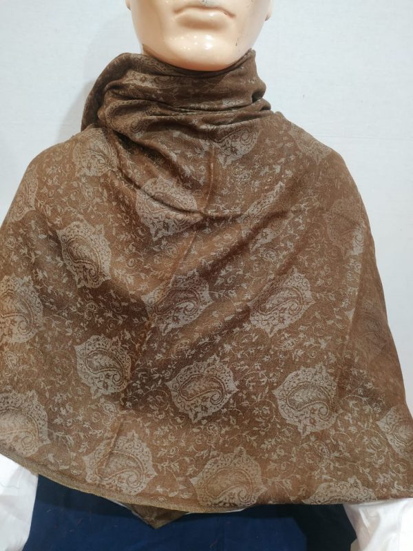 Tan woven Pashmina Paisley Design