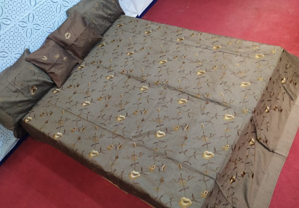 Chocolate Brown Silk Bed Cover