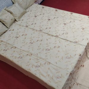 Beige Silk Bed Cover