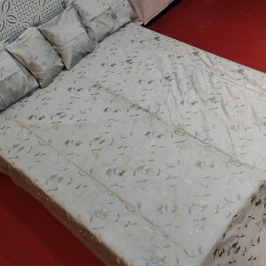 Light Gray Silk Bed Cover