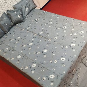 Dark Gray Silk Bed Cover
