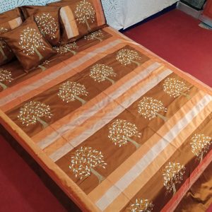 Light Brown Silk Bed Cover