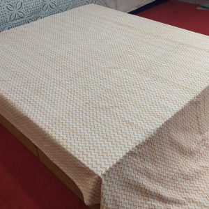 Light Rust Zig Zag Block Printed Bed Cover Double Layer Hand Stitched Bed Cover