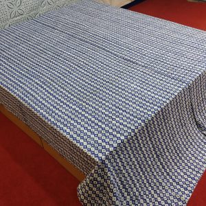 Blue Dotted Block Printed Bed Cover Double Layer Hand Stitched Bed Cover