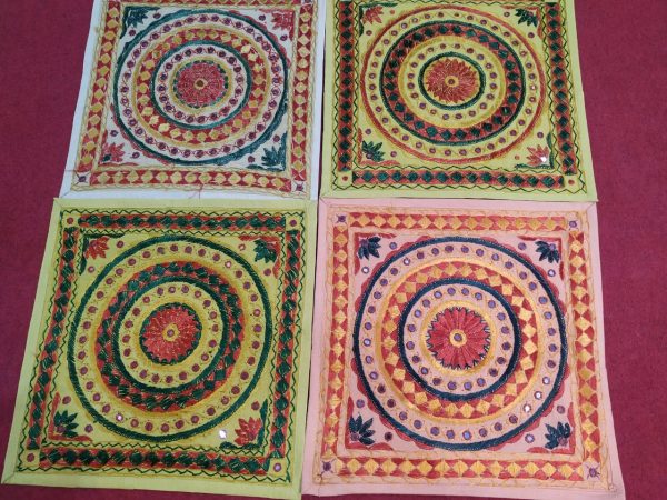 CTC PAkka Mandala Mirror Work Cotton Cushion Cover