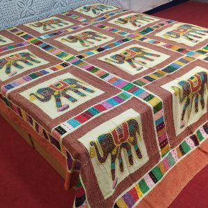 Elephant Patchwork Handmade Double Layer Bed Cover