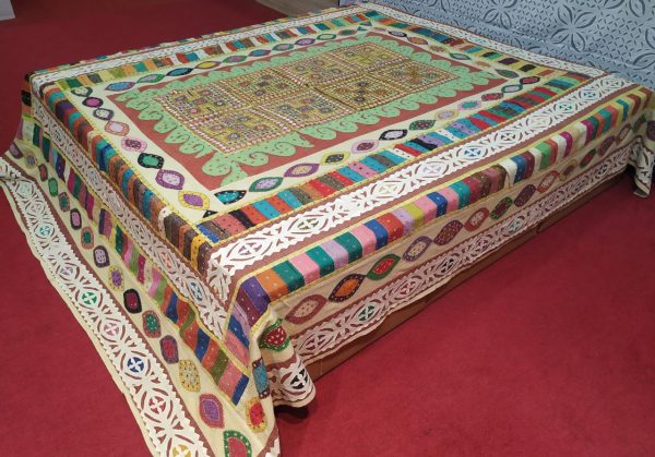 Cut work Patchwork Handmade Double Layer Bed Cover